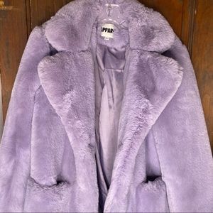 GIANT LAVENDER TEDDY FUR COAT FREE PEOPLE